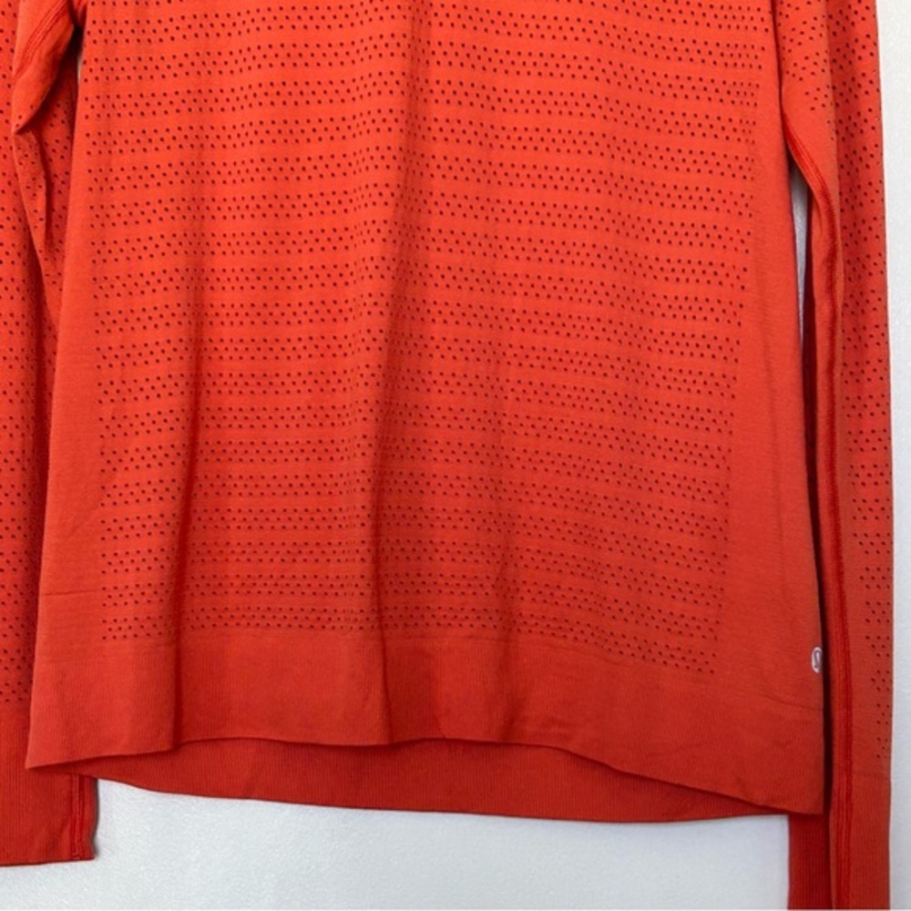Lululemon Breeze By Long Sleeve Orange- Size 6 Medium - Picture 6 of 10